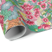Kleurig bloemetjespatroon Verpakkingspapier Cadeaupapier (Rol Hoek)