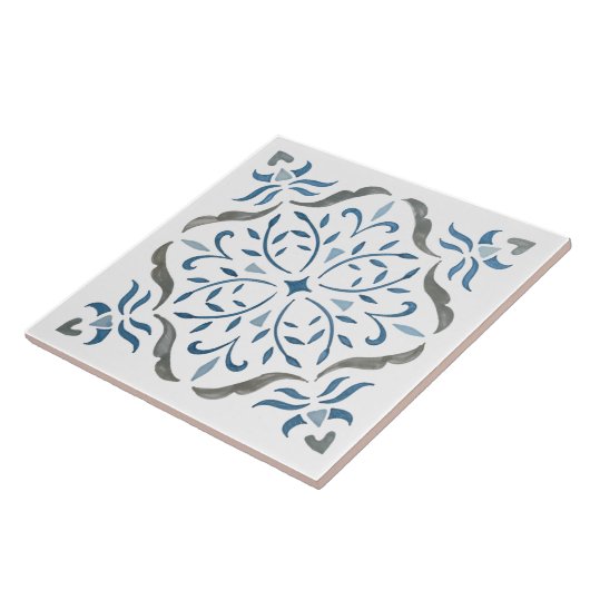 Kleurig bloemontwerp tegeltje (Zijkant)