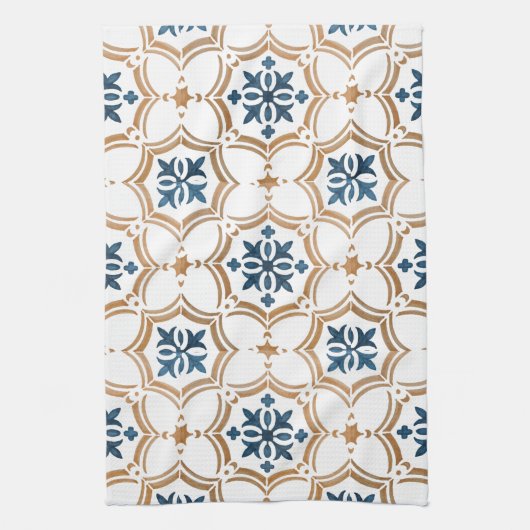 Kleurig bloemontwerp theedoek (Verticaal)