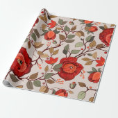 Kleurig bloempatroon. Behangselpapier met grote wa Cadeaupapier (Uitgerold)