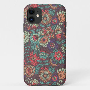 Kleurig bloempatroon in cartoon stijl Case-Mate iPhone case