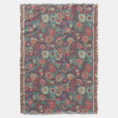 Kleurig bloempatroon in cartoon stijl deken (Voorkant Verticaal)