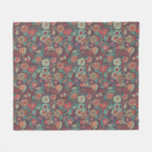 Kleurig bloempatroon in cartoon stijl fleece deken (Voorkant (Horizontaal))