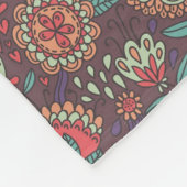 Kleurig bloempatroon in cartoon stijl fleece deken (Hoek)
