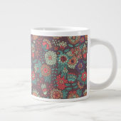 Kleurig bloempatroon in cartoon stijl grote koffiekop (Rechts)