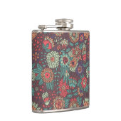 Kleurig bloempatroon in cartoon stijl heupfles (Rechts)