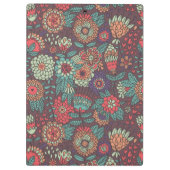 Kleurig bloempatroon in cartoon stijl klembord (Achterkant)