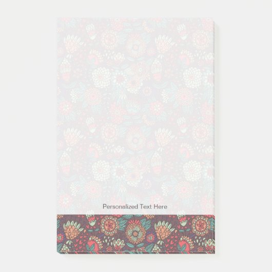 Kleurig bloempatroon in cartoon stijl post-it® notes (Voorkant)