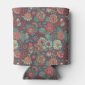 Kleurig bloempatroon in de vorm van cartoons blikjeskoeler (Achterkant)