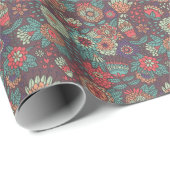 Kleurig bloempatroon in de vorm van cartoons cadeaupapier (Rol Hoek)