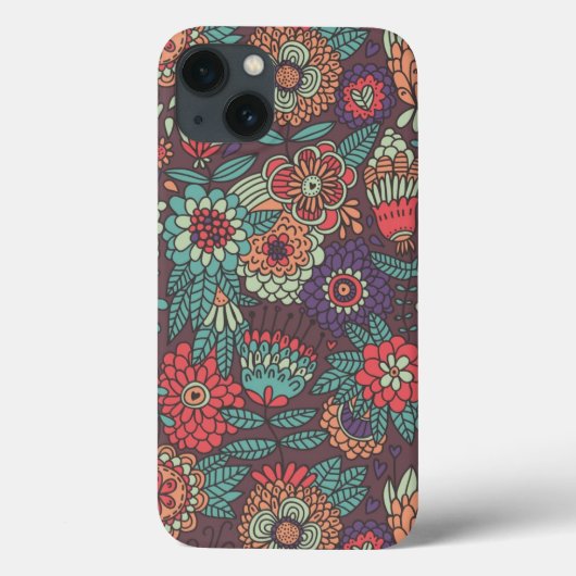Kleurig bloempatroon in de vorm van cartoons Case-Mate iPhone case (Achterkant)