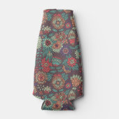 Kleurig bloempatroon in de vorm van cartoons flesjeskoeler (Voorkant)