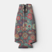 Kleurig bloempatroon in de vorm van cartoons flesjeskoeler (Achterkant)