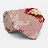 kleurig bloempatroon met een koele achtergrond stropdas (Opgerold)