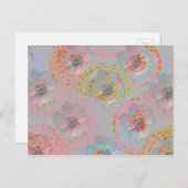 Kleurig bloempatroon met stippellijnen briefkaart (Voorkant / Achterkant)