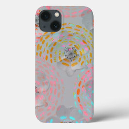Kleurig bloempatroon met stippellijnen Case-Mate iPhone case