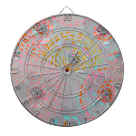 Kleurig bloempatroon met stippellijnen dartbord