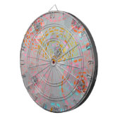 Kleurig bloempatroon met stippellijnen dartbord (Voorkant Rechts)