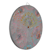 Kleurig bloempatroon met stippellijnen dartbord (Voorkant Links)