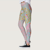 Kleurig bloempatroon met stippellijnen leggings (Links)
