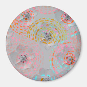 Kleurig bloempatroon met stippellijnen magneet