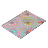 Kleurig bloempatroon met stippellijnen notitieboek (Linkerzijde)