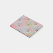 Kleurig bloempatroon met stippellijnen post-it® notes (Schuin)