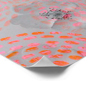 Kleurig bloempatroon met stippellijnen poster (Hoek)