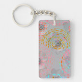 Kleurig bloempatroon met stippellijnen sleutelhanger (Voorkant)