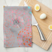 Kleurig bloempatroon met stippellijnen theedoek (Quarter Fold)