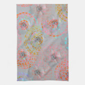 Kleurig bloempatroon met stippellijnen theedoek (Verticaal)