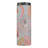 Kleurig bloempatroon met stippellijnen thermosbeker (Achterkant)