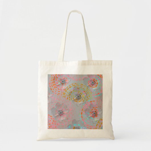 Kleurig bloempatroon met stippellijnen tote bag (Voorkant)