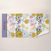 Kleurig botanisch floreel patroon gepersonaliseerd badhanddoek (Badhanddoek)