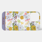 Kleurig botanisch floreel patroon gepersonaliseerd iPhone hoesje (Achterkant horizontaal)