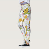 Kleurig botanisch floreel patroon gepersonaliseerd leggings (Links)