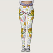 Kleurig botanisch floreel patroon gepersonaliseerd leggings (Voorkant)
