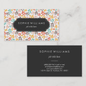 Kleurig botanisch leder visitekaartje (Voorkant / Achterkant)