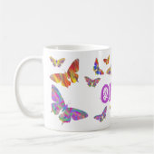Kleurig Butterfly-patroon gepersonaliseerd Koffiemok (Links)