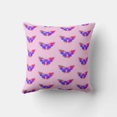 Kleurig Butterfly-patroon gepersonaliseerd roze Kussen (Achterkant)