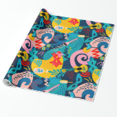 Kleurig carnavalpatroon cadeaupapier (Uitgerold)