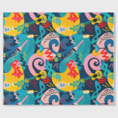 Kleurig carnavalpatroon cadeaupapier (Vlak)