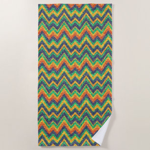 Kleurig chevron-patroon neusvormig textuur strandlaken