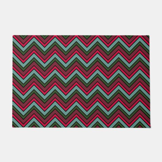 Kleurig chevron zigzag patroon deurmat (Voorkant)