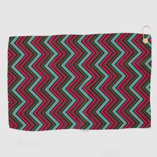 Kleurig chevron zigzag patroon golfhanddoek (Horizontaal)