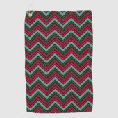 Kleurig chevron zigzag patroon golfhanddoek (Voorkant)