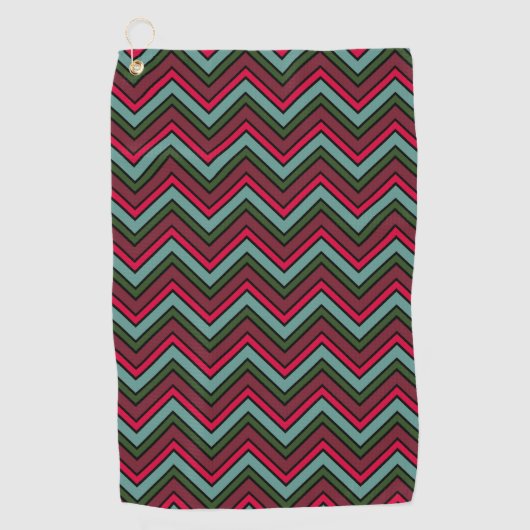 Kleurig chevron zigzag patroon golfhanddoek (Voorkant)