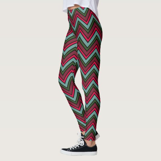 Kleurig chevron zigzag patroon leggings (Links)