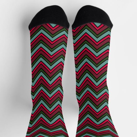 Kleurig chevron zigzag patroon sokken (Top)