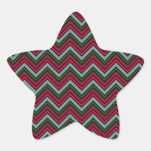 Kleurig chevron zigzag patroon ster sticker